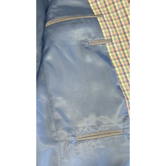 Saddlebred Men's Multicolor Spring Pastel Checks Sports Coat Blazer Size 42L - Picture 3 of 8